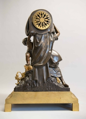 Napoleon III style Clock set   SOLD  in  gilded bronze and patinated bronze, French Paris 19th Century