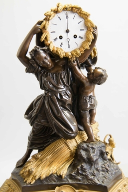 Napoleon III style Clock set   SOLD  in  gilded bronze and patinated bronze, French Paris 19th Century