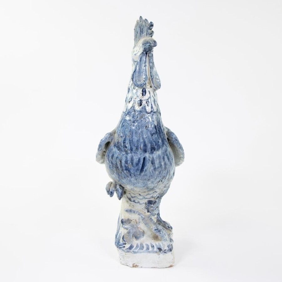 Hand-Painted Rooster In Ceramic 18th Century. Decorative Rooster In Good Condition With Some Minor Defects. Dimensions : Height : 47,5 Cm Width : 16,5 Cm Depth : 27 Cm French Manufacture From The 18th Century.