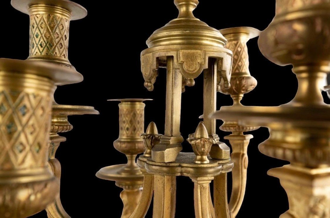 Pair Of Large Bronze Candelabras 