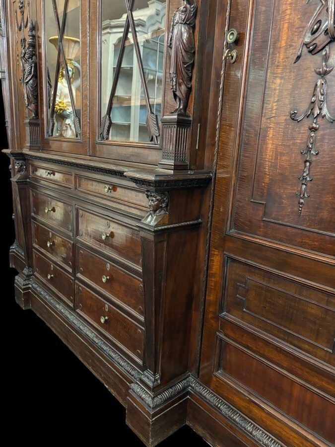 Rare, large 19th century Empire style mahogany 