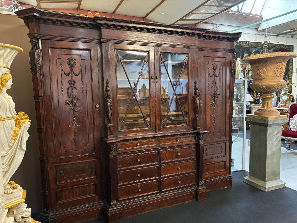 Rare, large 19th century Empire style mahogany 