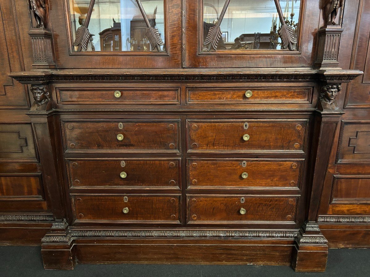 Rare, large 19th century Empire style mahogany 