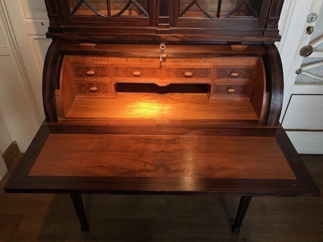 Rare Piece Of Furniture ART DECO In Macassar Ebony. High Quality Secretary In Very Good Condition With The Following Dimensions : Height : 204 Cm Width: 95 Cm Depth: 29.5 / 51.5 Cm Keys Are Provided. ART DECO Circa 1910-1925