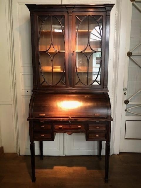 Rare Piece Of Furniture ART DECO In Macassar Ebony. High Quality Secretary In Very Good Condition With The Following Dimensions : Height : 204 Cm Width: 95 Cm Depth: 29.5 / 51.5 Cm Keys Are Provided. ART DECO Circa 1910-1925