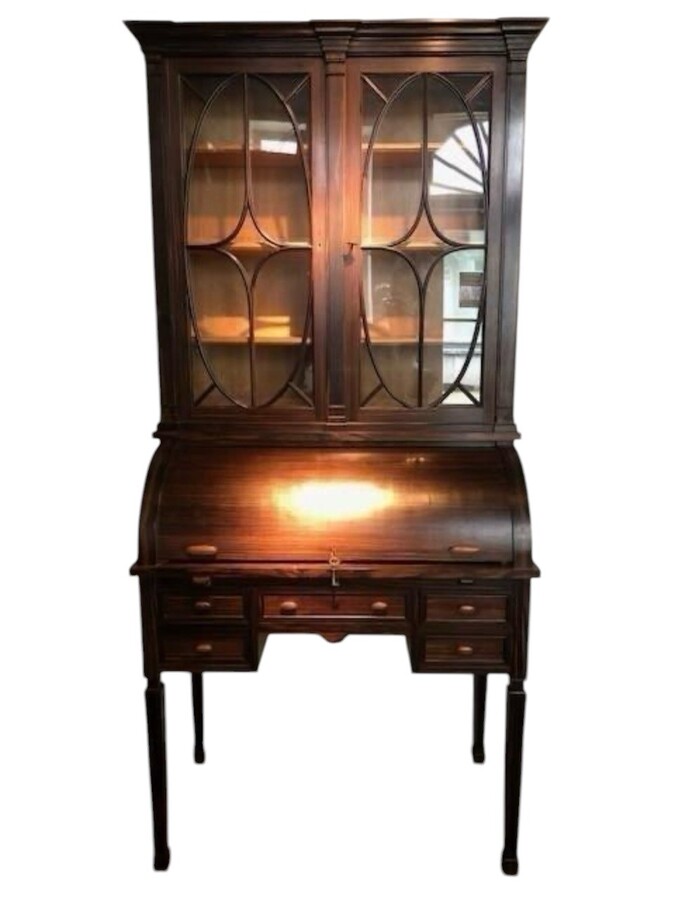 Rare Piece Of Furniture ART DECO In Macassar Ebony. High Quality Secretary In Very Good Condition With The Following Dimensions : Height : 204 Cm Width: 95 Cm Depth: 29.5 / 51.5 Cm Keys Are Provided. ART DECO Circa 1910-1925